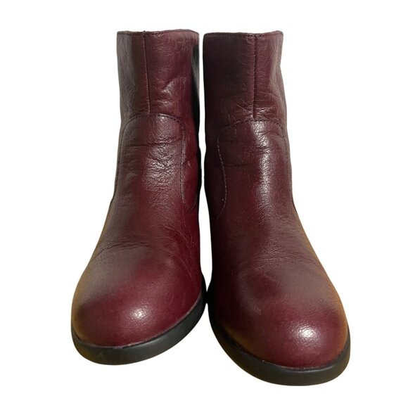 Born Red Leather Ankle Boots With Zip Closure Womens Size 7 US 38 EU - Picture 2 of 13